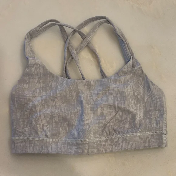 Lululemon Gray Patterned Energy Sports Bra - Picture 1 of 3